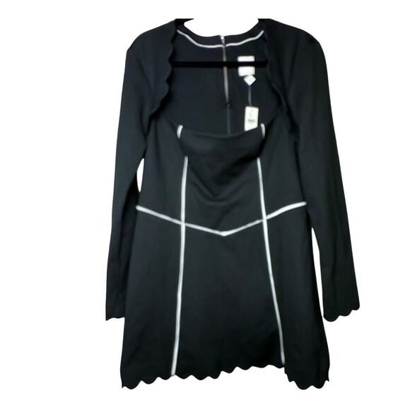 Anthropologie Maeve Square-Neck Scalloped Hem Mini Dress NWT Sz. L - Picture 5 of 9